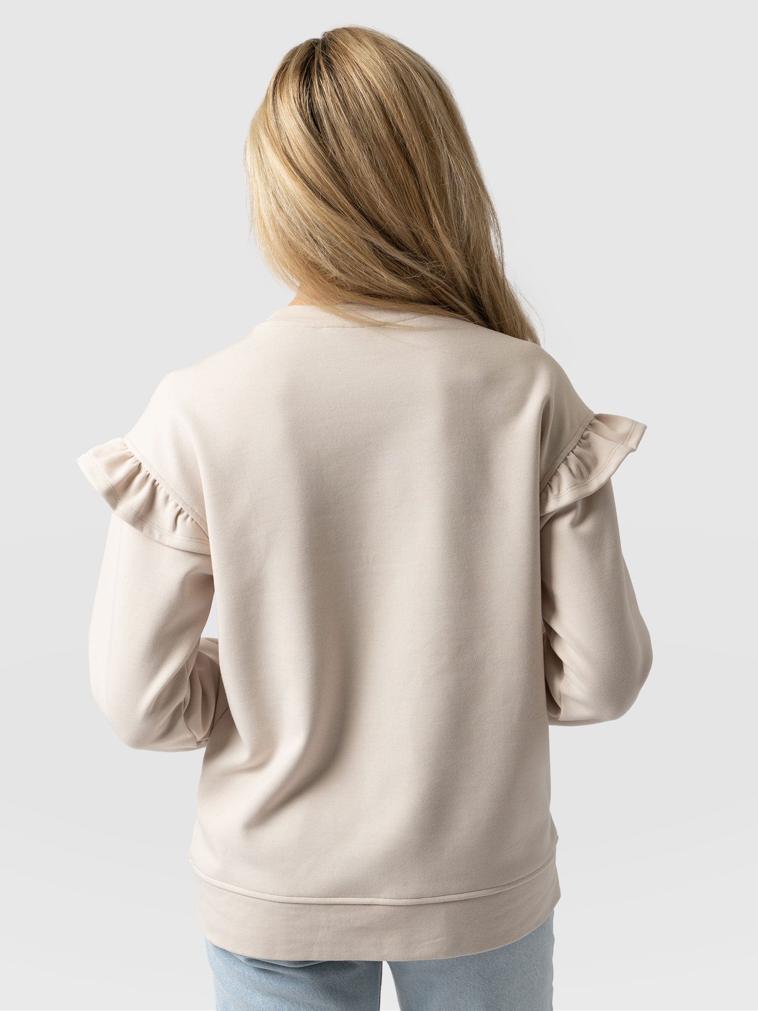 Bea Frill Sweater Cream - Women's Sweaters | Saint + Sofia® EU